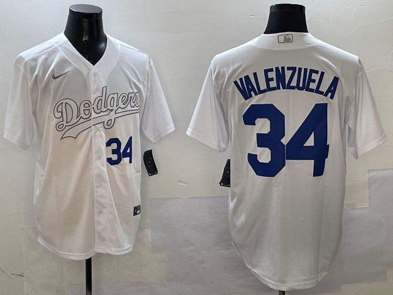 Men Los Angeles Dodgers #34 Valenzuela White Fashion Edition Game 2025 Nike MLB Jersey style 7->los angeles dodgers->MLB Jersey
